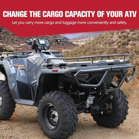 A & UTV PRO Rear Rack Extender for Polaris Sportsman 570 450 H.O. 2021 2022 2023 2024 2025, Heavy Duty Steel ATV Back Luggage Rack Extender Accessories, Replace OEM #2884841, Black in Saudi Arabia