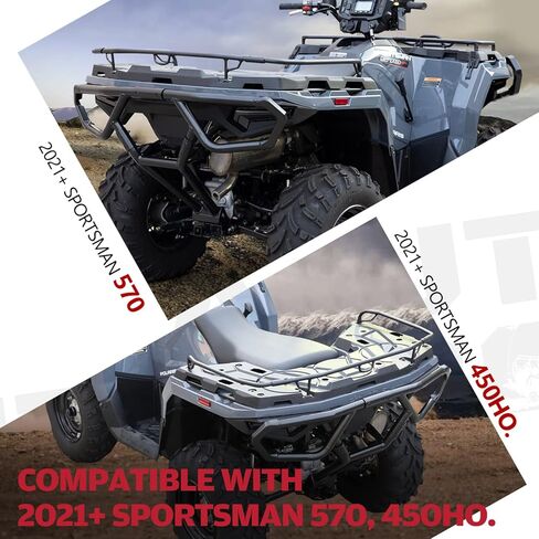 A & UTV PRO Rear Rack Extender for Polaris Sportsman 570 450 H.O. 2021 2022 2023 2024 2025, Heavy Duty Steel ATV Back Luggage Rack Extender Accessories, Replace OEM #2884841, Black in Saudi Arabia