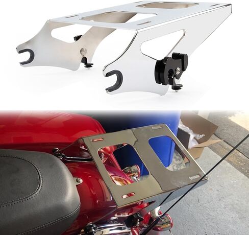 Detachable Two Up Pak Mounting Luggage Rack Compatible for Touring Street Glide Road King Electra Glide 2014-2025 (Chrome) in Saudi Arabia