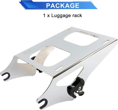 Detachable Two Up Pak Mounting Luggage Rack Compatible for Touring Street Glide Road King Electra Glide 2014-2025 (Chrome) in Saudi Arabia