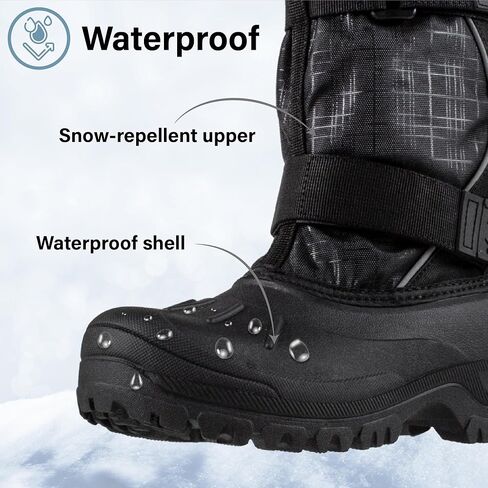 Ice Fields Darrell Little and Big Kid High Snow Winter Boots, Warm, Insulated, Waterproof Shell in Kuwait