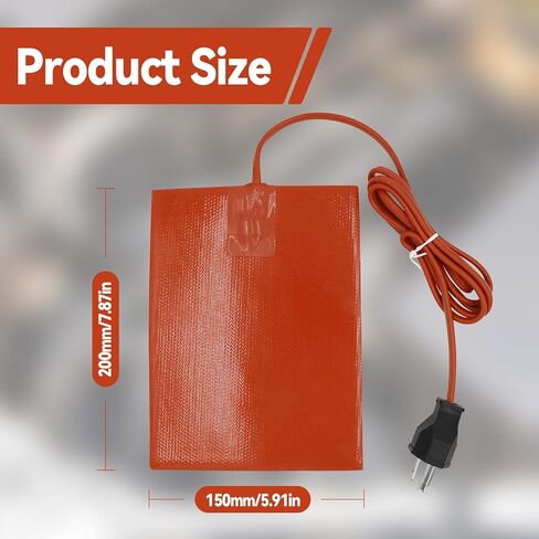 Engine Heater Pads, 6"x8" Car Engine Heater Pad Electric 300W Car Oil Pan Heater Pad Engine Block Oil Tank Heater Pad with 4.9 Ft Cord (2) in Kuwait