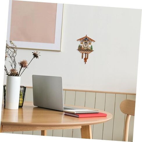 Zerodeko Cuckoo Wall Hanging Clock Birdhouse Design Decorative Home Office Wall Clock Material Living in Saudi Arabia