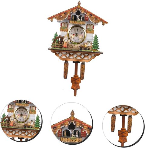 Zerodeko Cuckoo Wall Hanging Clock Birdhouse Design Decorative Home Office Wall Clock Material Living in Saudi Arabia