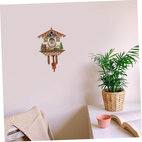 Zerodeko Cuckoo Wall Hanging Clock Birdhouse Design Decorative Home Office Wall Clock Material Living in Saudi Arabia