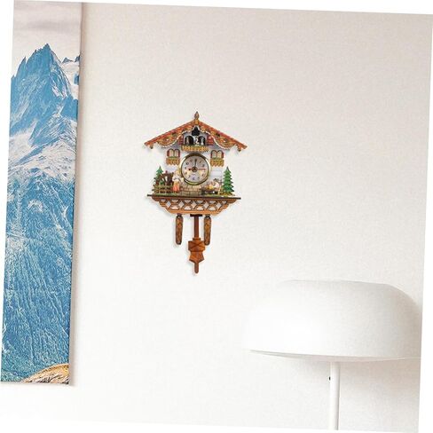 Zerodeko Cuckoo Wall Hanging Clock Birdhouse Design Decorative Home Office Wall Clock Material Living in Saudi Arabia