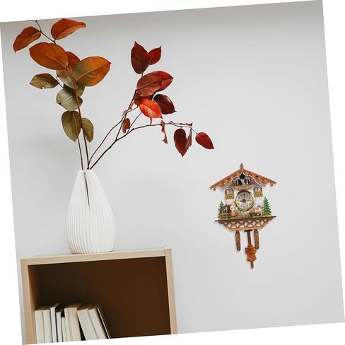 Zerodeko Cuckoo Wall Hanging Clock Birdhouse Design Decorative Home Office Wall Clock Material Living in Saudi Arabia
