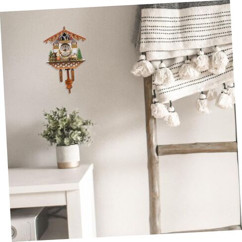Zerodeko Cuckoo Wall Hanging Clock Birdhouse Design Decorative Home Office Wall Clock Material Living in Saudi Arabia