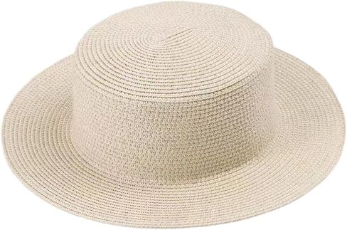 Summer Classic Beach Hat Wide Brim Fedora Straw Flat Top Hat for Women in Saudi Arabia