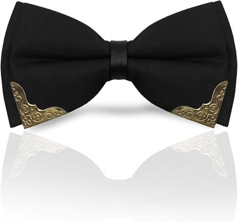 Bow Ties for Men Pre-tied Adjustable Mens Bow Tie Gold Metal Bowties Men for Office Wedding Party in Saudi Arabia