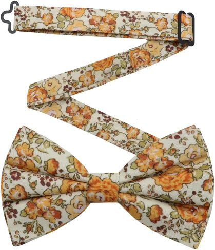 Cotton Floral Bow Ties for Men, Adjustable Pre Tied Men's Bow Tie Elegant Mens Bowtie for Wedding Party Prom in Saudi Arabia