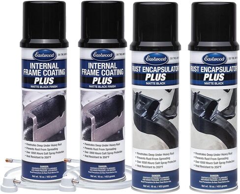 Eastwood Internal Frame Coating Plus and Rust Encapsulator Plus Aerosol Chassis Protection Kit | 2 Pack of Each | Black in Saudi Arabia