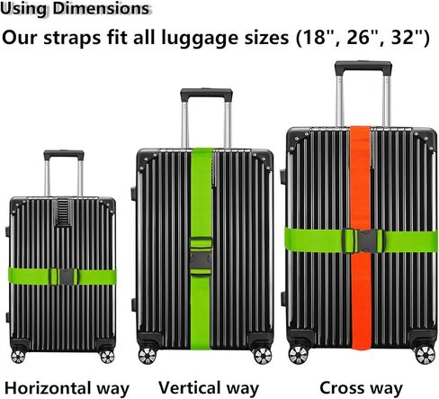 6 Pack Luggage Straps for Suitcases, 4PCS TSA Approved Suitcse Belt with 2PCS Comfort Soft Luggage Handle Wraps, Adjustable Travel Accessories for Briefcases Bags Closure Safety (4 Colors) in Kuwait