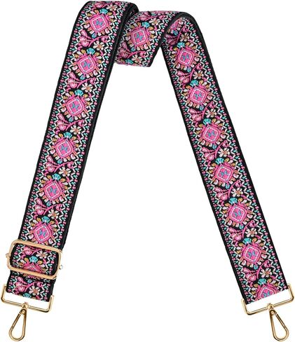 Purse Strap Wide Replacement Crossbody Bag Straps, 1.5" Handbag Shoulder Strap, Adjustable Tote Belt (Pink-Gold Buckle) in Saudi Arabia