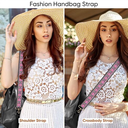 Purse Strap Wide Replacement Crossbody Bag Straps, 1.5" Handbag Shoulder Strap, Adjustable Tote Belt (Pink-Gold Buckle) in Saudi Arabia