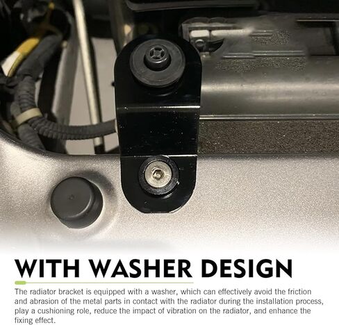 Radiator Stay Mount Bracket, Aluminum Alloy Radiator Support Bracket with Washer Kit, Compatible with Honda DC 1996-2000 Civic DC 1994-2001 Integra AP 2000-2009 S2000 (Black) in Saudi Arabia