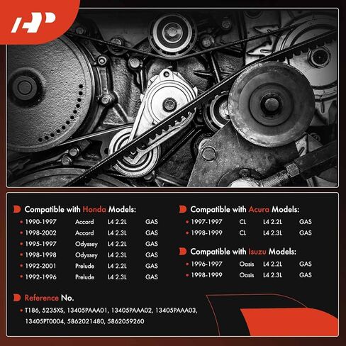 حزام توقيت المحرك الممتاز متوافق مع Honda Accord 1990-2002، Odyssey 1995-1998، Prelude 1992-2001 & Acura CL 1997-1999 & Isuzu Oasis 1996-1999، L4 2.2L L4 2.3L in Kuwait