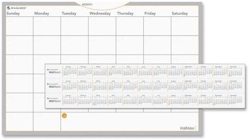 AT-A-GLANCE AW602028 WallMates Self-Adhesive Dry Erase Monthly Planning Surface, 36 x 24 in Kuwait