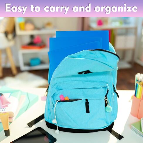 Blue Plastic Folders with Pockets,25 Pack Document Folders with Business Card Slot,2 Pocket Folders Back to School Supplies for Office in Saudi Arabia