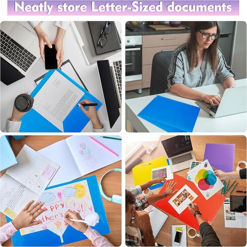 Blue Plastic Folders with Pockets,25 Pack Document Folders with Business Card Slot,2 Pocket Folders Back to School Supplies for Office in Saudi Arabia