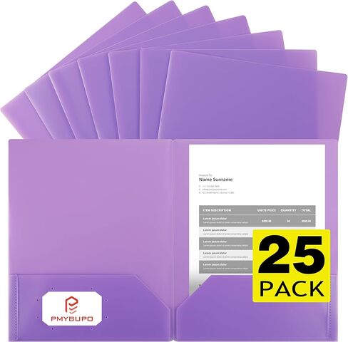 مجلدات بلاستيكية زرقاء مع جيوب، 25 مجلدًا للمستندات مع فتحة لبطاقة العمل، 2 مجلد جيب للعودة إلى اللوازم المدرسية للمكتب in Kuwait