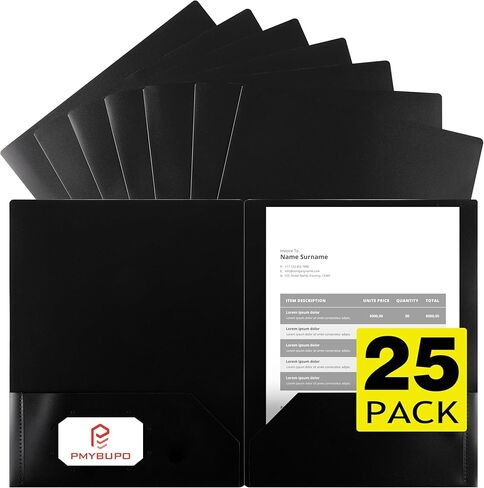 Blue Plastic Folders with Pockets,25 Pack Document Folders with Business Card Slot,2 Pocket Folders Back to School Supplies for Office in Saudi Arabia