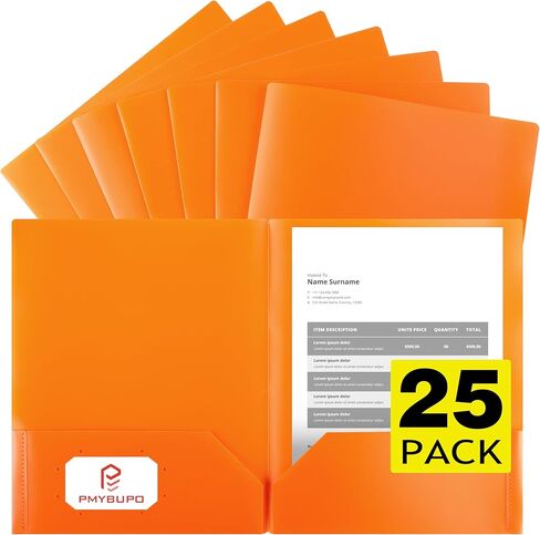 Blue Plastic Folders with Pockets,25 Pack Document Folders with Business Card Slot,2 Pocket Folders Back to School Supplies for Office in Saudi Arabia