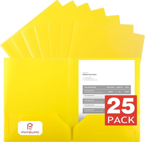 Blue Plastic Folders with Pockets,25 Pack Document Folders with Business Card Slot,2 Pocket Folders Back to School Supplies for Office in Saudi Arabia
