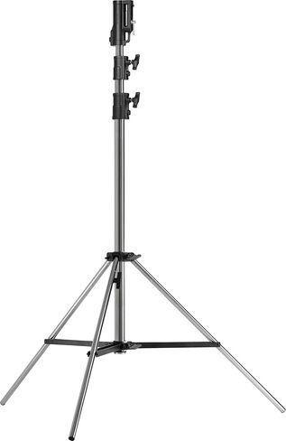 Kupo Master Combo HD Stand, Heavy Duty Steel Combo Stand with Spring Cushioned Risers, Triple Function Head, Leveling Leg Design, Max Height 11', Supports 88.2lbs, Silver (KS200112) in Saudi Arabia