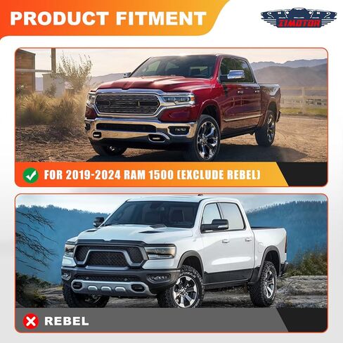 Front Hidden Winch Plate for 2019-2024 Dodge RAM 1500 [Excluded EcoDiesel, Rebel, TRX & Ram 1500 Classic Models] with Flip-up Licence Plate Mounting Bracket, Multiple Size Winches in Saudi Arabia