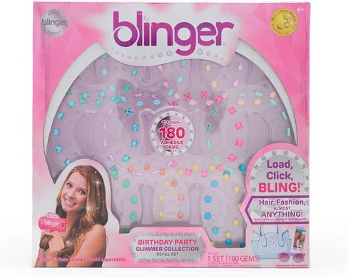 عبوة إعادة تعبئة مجموعة بلينجر جليمر | حفلة النوم | 12 قرص – 180 جوهرة | بلينغ في فرشاة خارج | أداة تصفيف الشعر (متعددة الألوان) in Kuwait