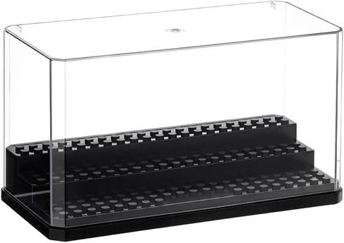 OLYCRAFT 2 Layer Acrylic Minifigures Display Case 12.5x6.9x17.2 Inch Clear Acrylic Display Case with Inner 3 Layer Dustproof Organizer Box Assemble Countertop Boxes for Aciton Figures Collectibles in Kuwait