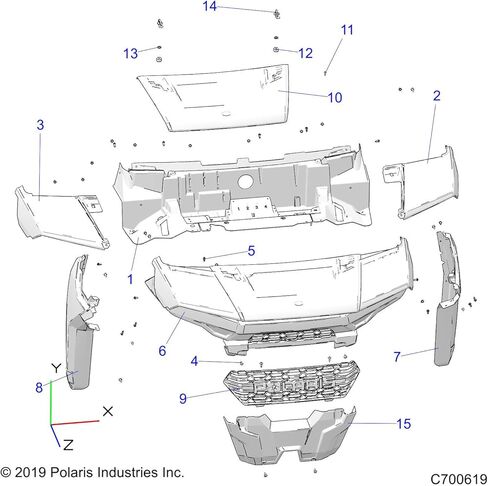 Polaris Front Fender، يسار، عسكري، جزء OEM الأصلي 5455965-686، الكمية 1 in Kuwait