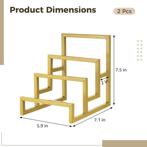 2 حزمة منظم المحفظة للخزانة - 3 طبقة الذهب الناهض حامل مخلب محفظة منظم عرض موقف محفظة معدنية منظم رف لتخزين حقيبة اليد المنزل، خزانة، لوازم متجر البيع بالتجزئة in Kuwait