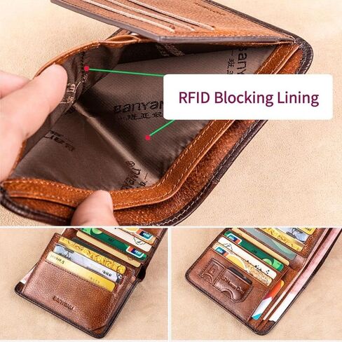محفظة SENYIDUCAN BanYaNu RFID ثلاثية الطي للرجال - محافظ جلدية أصلية للرجال - 11 حامل لبطاقات الائتمان - محفظة رجالي ثلاثية الطي مع فتحتين للنقود النقدية - هدية للرجل in Saudi Arabia