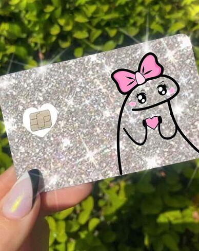 ExotixCard الملصق العاكس الأصلي Ultra Bling Debit - غطاء بطاقة الائتمان ذو الجلد اللامع القابل للإزالة وخاصة غطاء بطاقة المعلومات الخلفي الساطع قلب فضي ExotixLuv Luxury (القوس الوردي الساخن) in Kuwait