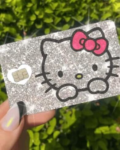 ExotixCard الملصق العاكس الأصلي Ultra Bling Debit - غطاء بطاقة الائتمان ذو الجلد اللامع القابل للإزالة وخاصة غطاء بطاقة المعلومات الخلفي الساطع قلب فضي ExotixLuv Luxury (القوس الوردي الساخن) in Kuwait