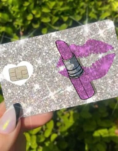 ExotixCard الملصق العاكس الأصلي Ultra Bling Debit - غطاء بطاقة الائتمان ذو الجلد اللامع القابل للإزالة وخاصة غطاء بطاقة المعلومات الخلفي الساطع قلب فضي ExotixLuv Luxury (القوس الوردي الساخن) in Kuwait
