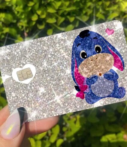 ExotixCard الملصق العاكس الأصلي Ultra Bling Debit - غطاء بطاقة الائتمان ذو الجلد اللامع القابل للإزالة وخاصة غطاء بطاقة المعلومات الخلفي الساطع قلب فضي ExotixLuv Luxury (القوس الوردي الساخن) in Kuwait