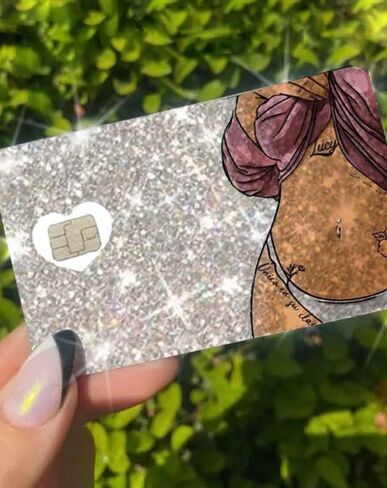 ExotixCard الملصق العاكس الأصلي Ultra Bling Debit - غطاء بطاقة الائتمان ذو الجلد اللامع القابل للإزالة وخاصة غطاء بطاقة المعلومات الخلفي الساطع قلب فضي ExotixLuv Luxury (القوس الوردي الساخن) in Kuwait