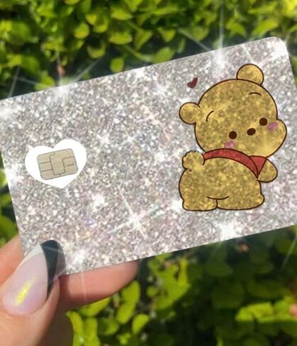ExotixCard الملصق العاكس الأصلي Ultra Bling Debit - غطاء بطاقة الائتمان ذو الجلد اللامع القابل للإزالة وخاصة غطاء بطاقة المعلومات الخلفي الساطع قلب فضي ExotixLuv Luxury (القوس الوردي الساخن) in Kuwait
