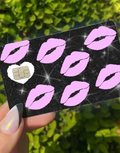 ExotixCard الملصق العاكس الأصلي Ultra Bling Debit - غطاء بطاقة الائتمان ذو الجلد اللامع القابل للإزالة وخاصة غطاء بطاقة المعلومات الخلفي الساطع قلب فضي ExotixLuv Luxury (القوس الوردي الساخن) in Kuwait