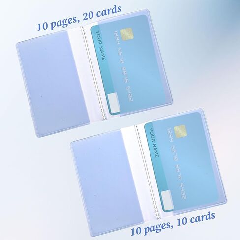 2 Pack Plastic Wallet Insert Credit Card Holder with 10 Protective Sleeves, Clear PVC Card Organizer Wallet Photo Insert Holder for ID, Photos, Medicare Cards, Bifold Trifold Wallets for Men Women in Saudi Arabia