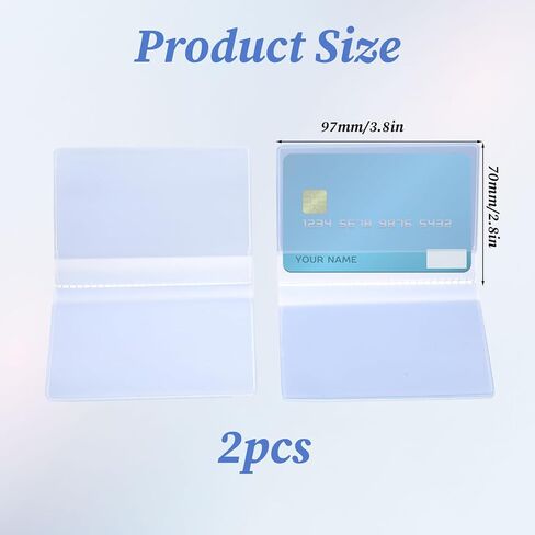 2 Pack Plastic Wallet Insert Credit Card Holder with 10 Protective Sleeves, Clear PVC Card Organizer Wallet Photo Insert Holder for ID, Photos, Medicare Cards, Bifold Trifold Wallets for Men Women in Saudi Arabia