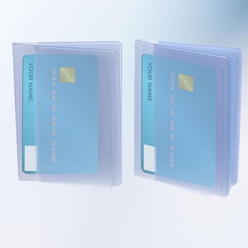 2 Pack Plastic Wallet Insert Credit Card Holder with 10 Protective Sleeves, Clear PVC Card Organizer Wallet Photo Insert Holder for ID, Photos, Medicare Cards, Bifold Trifold Wallets for Men Women in Saudi Arabia