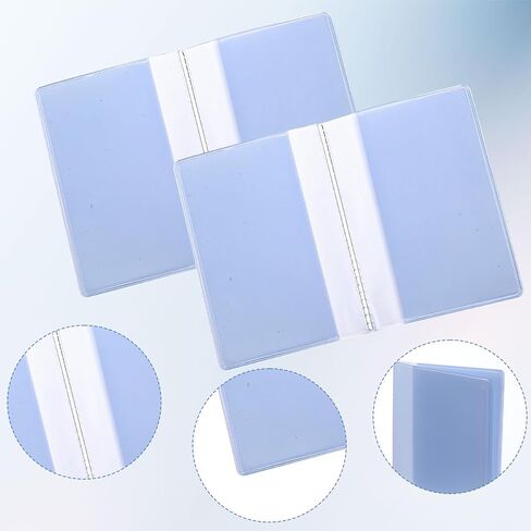 2 Pack Plastic Wallet Insert Credit Card Holder with 10 Protective Sleeves, Clear PVC Card Organizer Wallet Photo Insert Holder for ID, Photos, Medicare Cards, Bifold Trifold Wallets for Men Women in Saudi Arabia