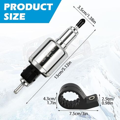 Diesels Heater Oil Fuel Pump, 12V Quieter Parking Air Heater with Bracket, Pulse Metering Gas Electric Fuel Pump Kit, Universal Replacement Part for 2-8KW Webasto Eberspacher Diesels Parking Heat-er in Kuwait