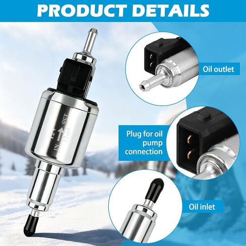 Diesels Heater Oil Fuel Pump, 12V Quieter Parking Air Heater with Bracket, Pulse Metering Gas Electric Fuel Pump Kit, Universal Replacement Part for 2-8KW Webasto Eberspacher Diesels Parking Heat-er in Kuwait