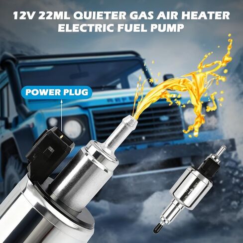 Diesels Heater Oil Fuel Pump, 12V Quieter Parking Air Heater with Bracket, Pulse Metering Gas Electric Fuel Pump Kit, Universal Replacement Part for 2-8KW Webasto Eberspacher Diesels Parking Heat-er in Kuwait