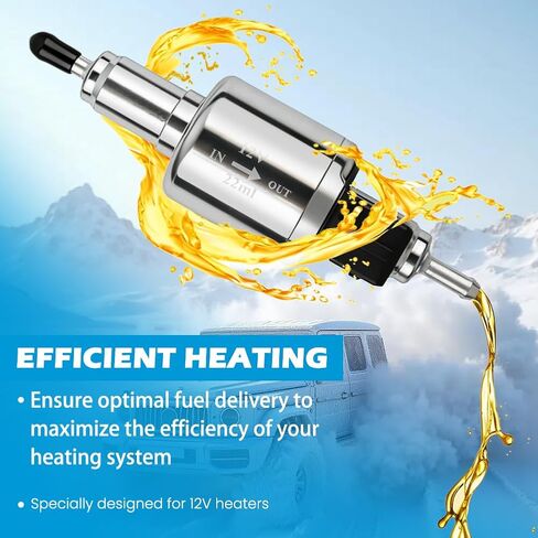 Diesels Heater Oil Fuel Pump, 12V Quieter Parking Air Heater with Bracket, Pulse Metering Gas Electric Fuel Pump Kit, Universal Replacement Part for 2-8KW Webasto Eberspacher Diesels Parking Heat-er in Kuwait